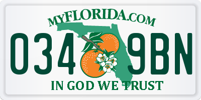 FL license plate 0349BN
