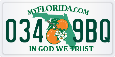 FL license plate 0349BQ