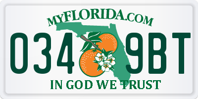 FL license plate 0349BT