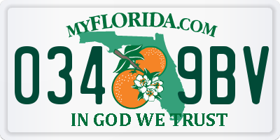 FL license plate 0349BV