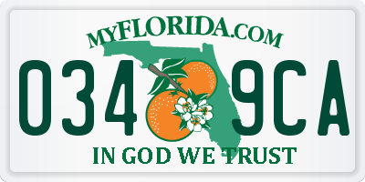FL license plate 0349CA