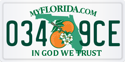 FL license plate 0349CE