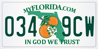 FL license plate 0349CW