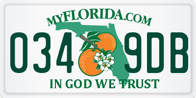 FL license plate 0349DB