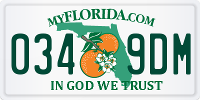 FL license plate 0349DM