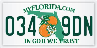 FL license plate 0349DN
