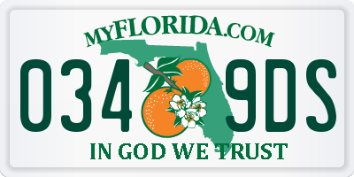 FL license plate 0349DS