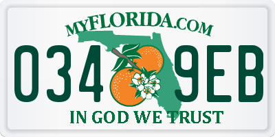 FL license plate 0349EB