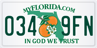 FL license plate 0349FN