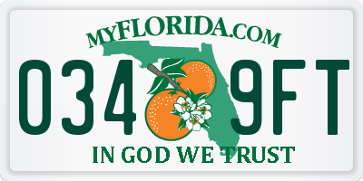 FL license plate 0349FT