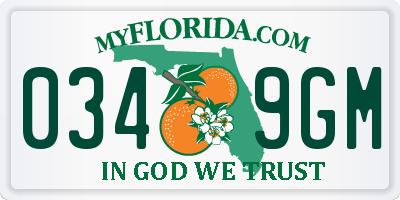 FL license plate 0349GM