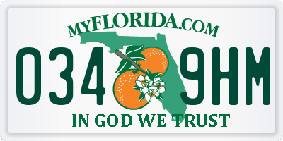 FL license plate 0349HM