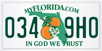 FL license plate 0349HO