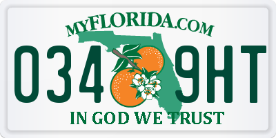 FL license plate 0349HT