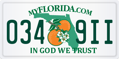 FL license plate 0349II