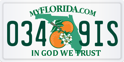 FL license plate 0349IS
