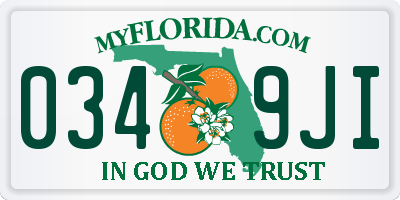 FL license plate 0349JI