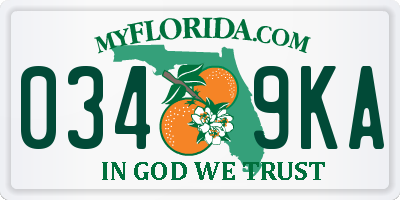 FL license plate 0349KA