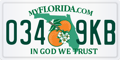 FL license plate 0349KB