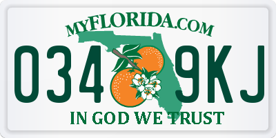 FL license plate 0349KJ