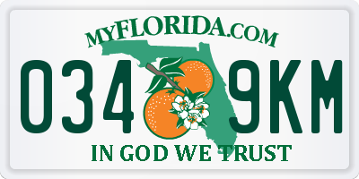 FL license plate 0349KM