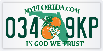 FL license plate 0349KP