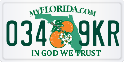 FL license plate 0349KR