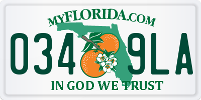 FL license plate 0349LA