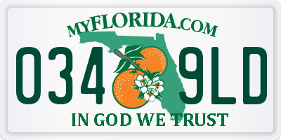FL license plate 0349LD