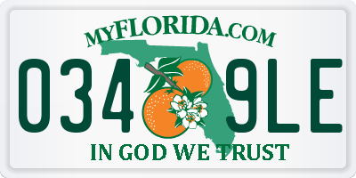 FL license plate 0349LE