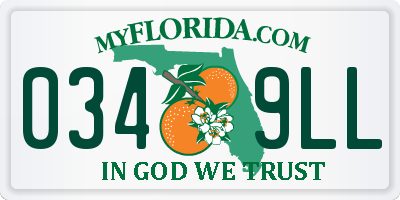FL license plate 0349LL