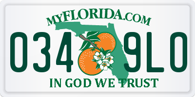 FL license plate 0349LO