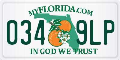 FL license plate 0349LP