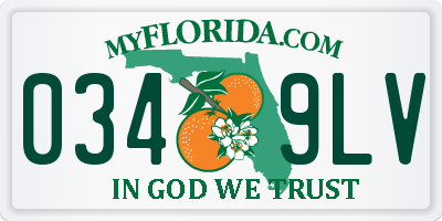 FL license plate 0349LV