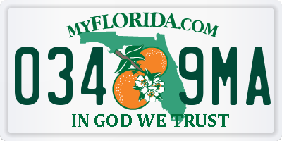 FL license plate 0349MA