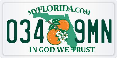 FL license plate 0349MN