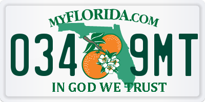 FL license plate 0349MT