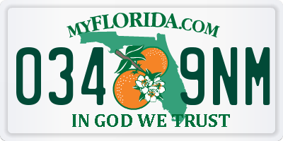 FL license plate 0349NM