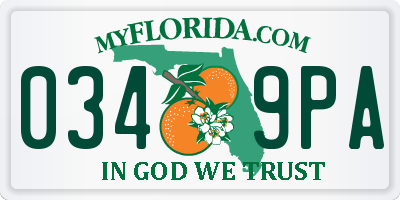 FL license plate 0349PA