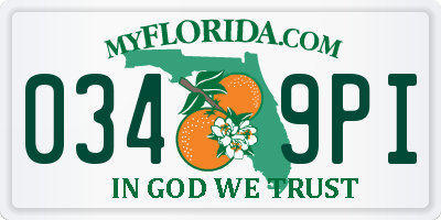 FL license plate 0349PI