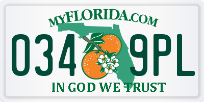 FL license plate 0349PL