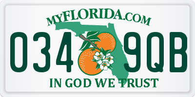 FL license plate 0349QB