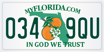 FL license plate 0349QU