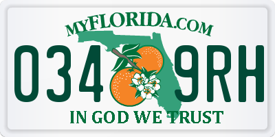 FL license plate 0349RH
