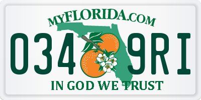 FL license plate 0349RI