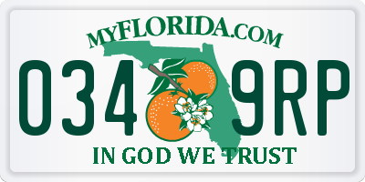 FL license plate 0349RP
