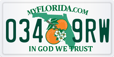 FL license plate 0349RW