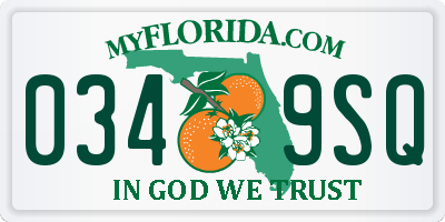 FL license plate 0349SQ