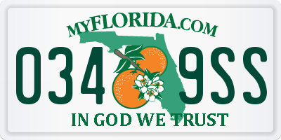 FL license plate 0349SS