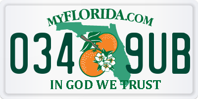 FL license plate 0349UB